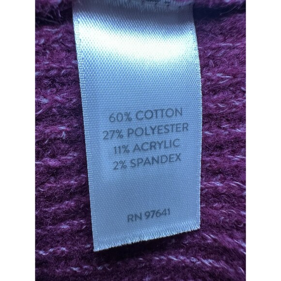 J JIll Pure‎ Jill Rib Textured V Neck Sweater Womens Tunic Dark Red Magenta XL - Picture 7 of 11